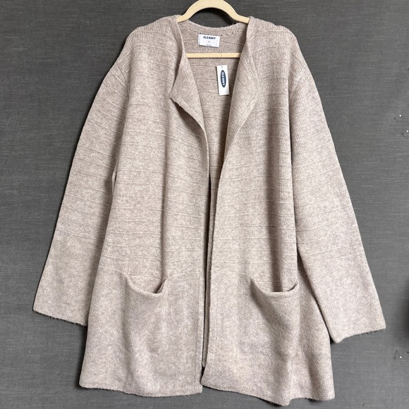 Old Navy Sweaters - NEW Old Navy Cardigan Coatigan XXL Beige Oatmeal Open Front Sweater Heavy Cozy C